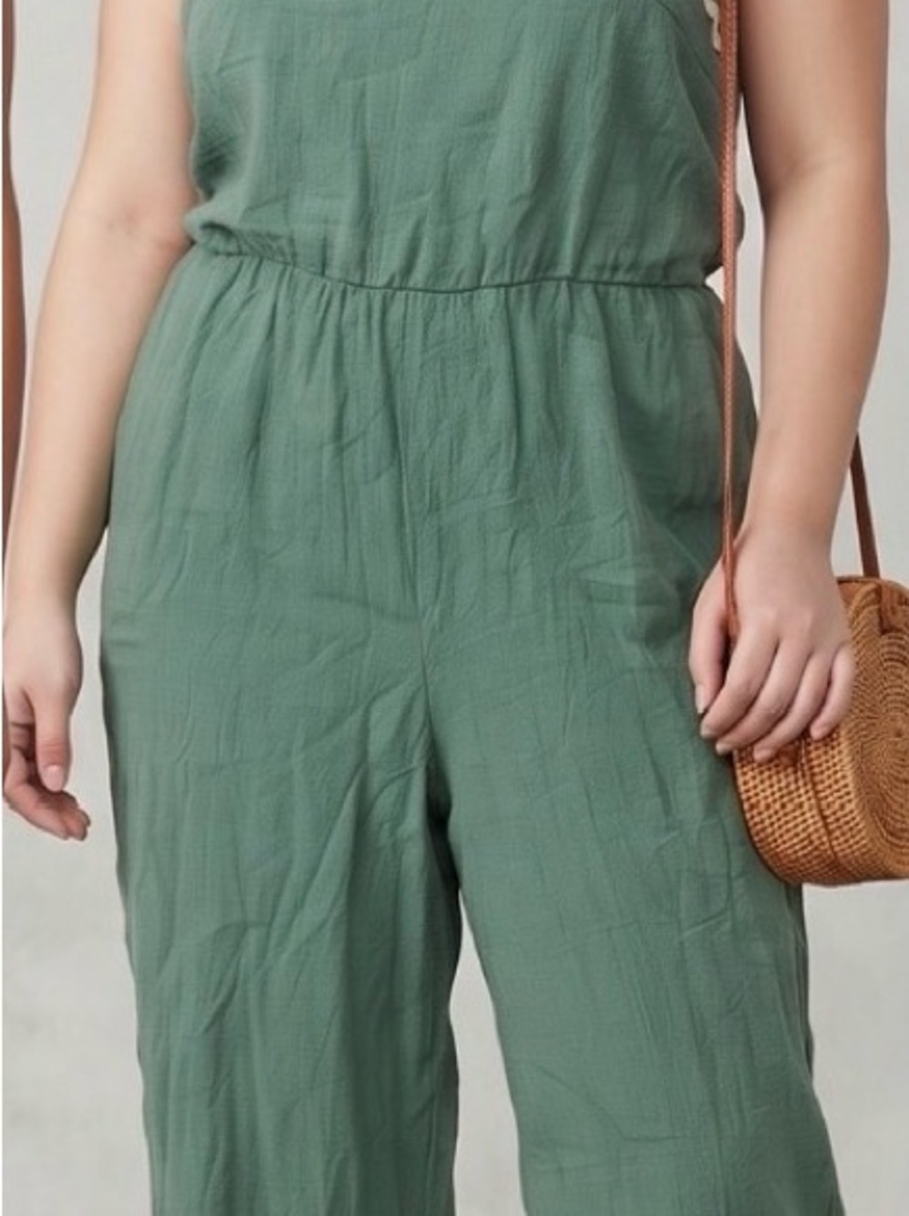 Lily Rose Olive Green Wide-Leg Jumpsuit